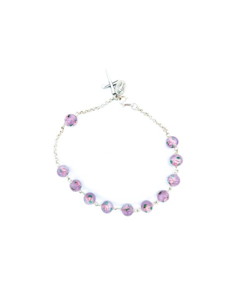 Blue Murano glass Rosary Bracelet  | Vatican Gift