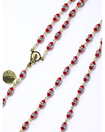 Red Swarovski Crystal beads Rosary