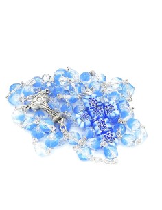 Holy Communion  Sky Blue Murrina Rosary  | Vatican Gift