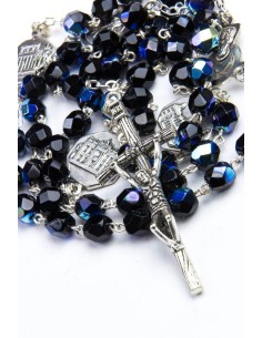 Four Basilicas Black Rosary small