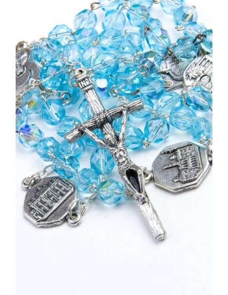 Four Basilicas Sky Blue Rosary small Four Basilicas Sky Blue Rosary small