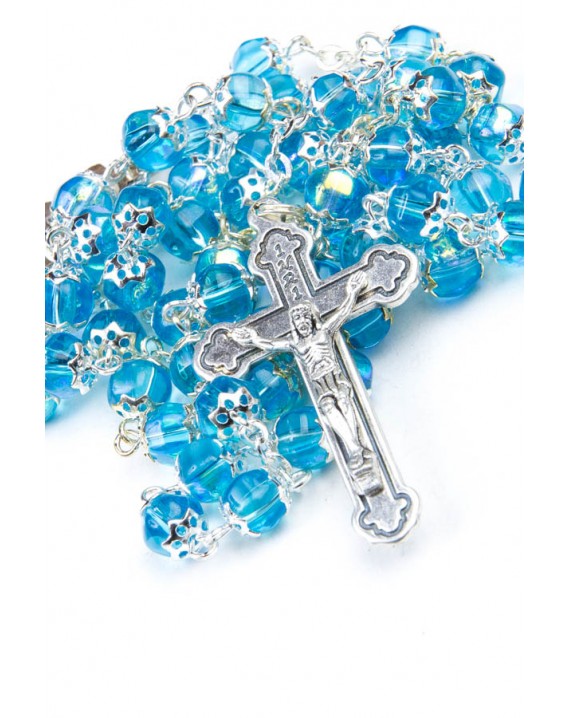 Sky Blue Glass Rosary