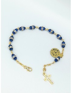 Deep Blue strass gold bracelet  | Vatican Gift 2