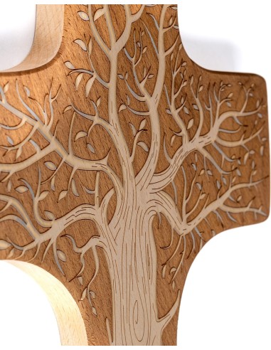 Tree of Life Cross carved in wood  | Vatican Gift