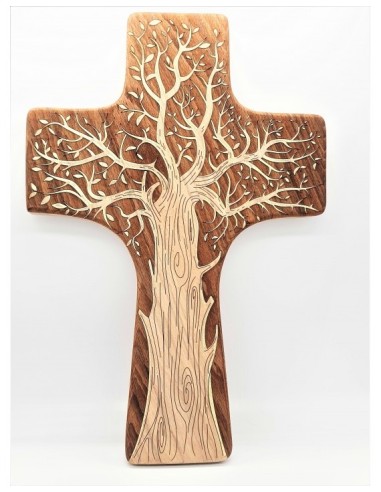Tree of Life Cross carved in wood  | Vatican Gift