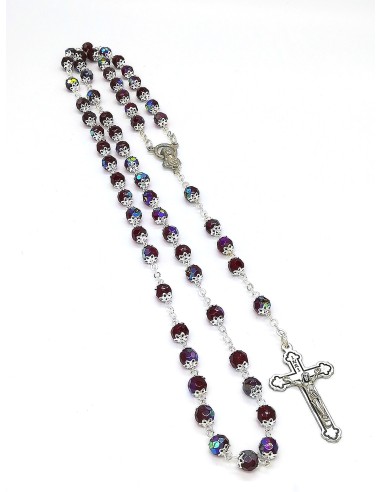 Red Crystal Metal Rosary  | Vatican Gift