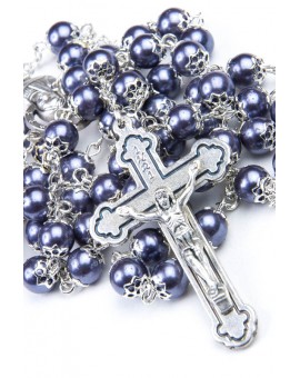 Glass Pearl Dark Gray Rosary