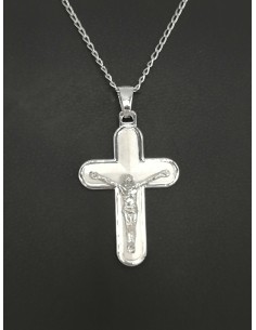 Sterling Silver Stripes Crucifix with chain  | Vatican Gift 2