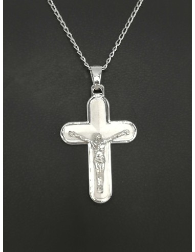 Sterling Silver Stripes Crucifix with chain  | Vatican Gift