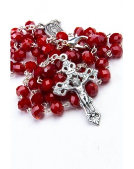 Red Faceted Glass Rosary