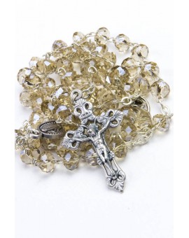 Smoke Glass Faceted Glass Rosary