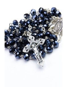 Black Glass faceted beads