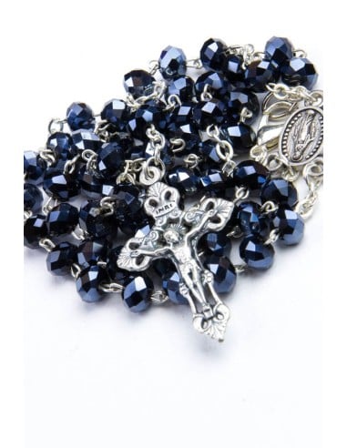 Black Glass faceted beads