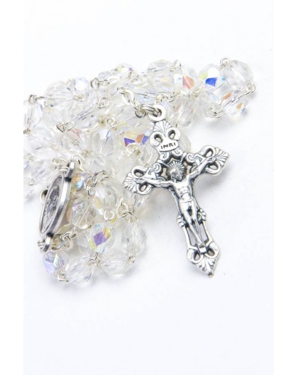 Pope Francis Clear Glass Rosary