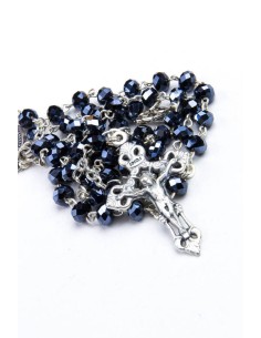 Black Glass Faceted Glass Rosary Black Glass Faceted Glass Rosary