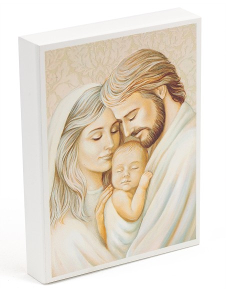 Holy Family Painted on Wood with Relief Details | Vatican Gift