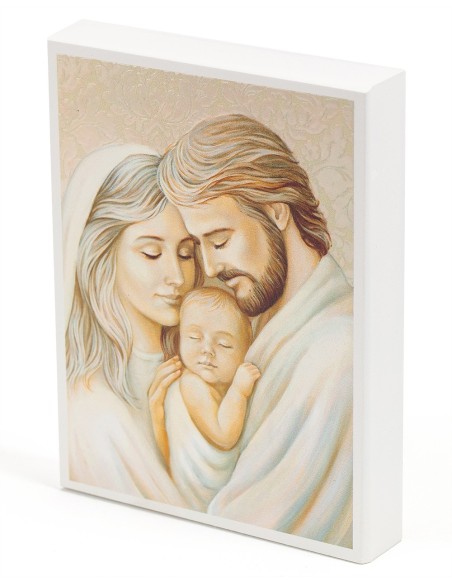 Holy Family Painted on Wood with Relief Details | Vatican Gift