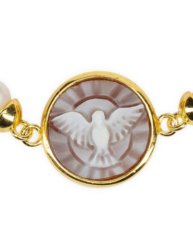 River Pearls Bracelet Holy Spirit Cameo | Vatican Gift