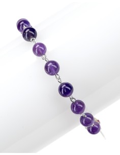 Amethyst Beads Sterling Silver Rosary Bracelet | Vatican Gift 2