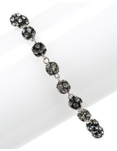 Black Beads Strass Sterling Silver Rosary Bracelet | Vatican Gift 2