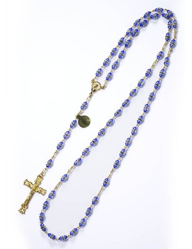 Blue White Swarovski Crystal gold plated