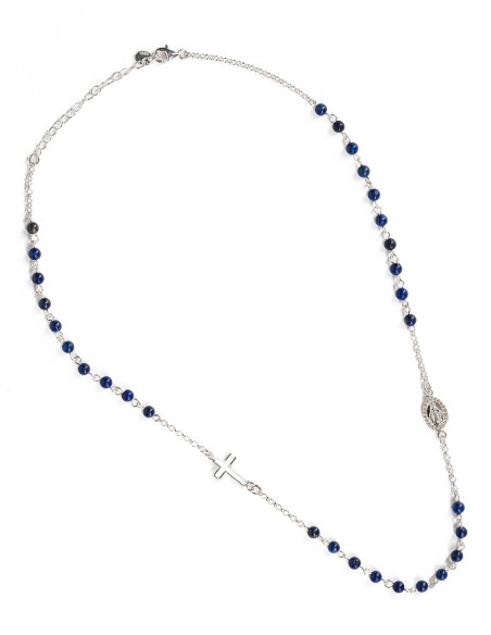 Lapis Lazuli Beads Sterling Silver Necklace | Vatican Gift Lapis Lazuli Beads Sterling Silver Necklace | Vatican Gift