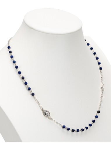 Lapis Lazuli Beads Sterling Silver Necklace | Vatican Gift