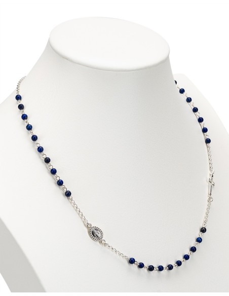 Lapis Lazuli Beads Sterling Silver Necklace | Vatican Gift Lapis Lazuli Beads Sterling Silver Necklace | Vatican Gift