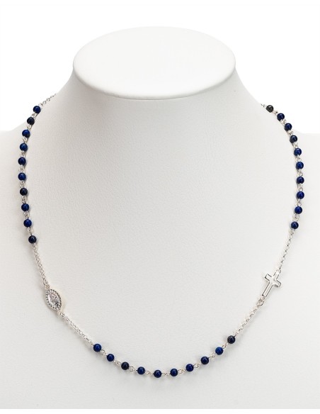 Lapis Lazuli Beads Sterling Silver Necklace | Vatican Gift Lapis Lazuli Beads Sterling Silver Necklace | Vatican Gift