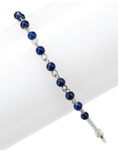 Lapis Lazuli Beads Sterling Silver Bracelet | Vatican Gift 2