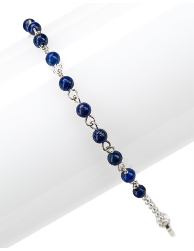 Lapis Lazuli Beads Sterling Silver Bracelet | Vatican Gift