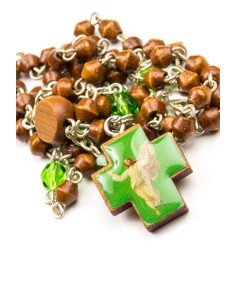 Wood and green Glass Rosary Wood and green Glass Rosary