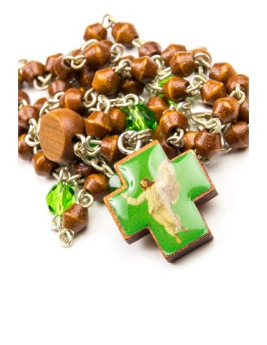 Wood and green Glass Rosary Wood and green Glass Rosary