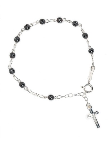 Gray Ematite Beads Sterling Rosary Set | Vatican Gift