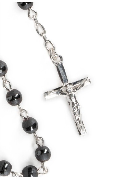 Gray Ematite Beads Sterling Rosary Set | Vatican Gift