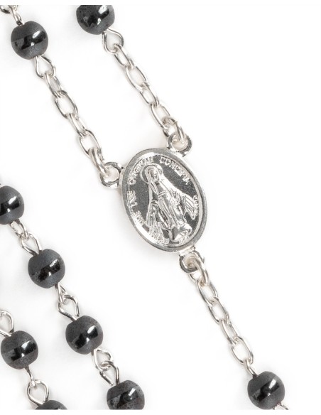Gray Ematite Beads Sterling Rosary Set | Vatican Gift