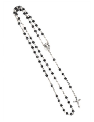 Gray Ematite Beads Sterling Rosary Set | Vatican Gift
