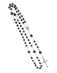 Flat Hematite Beads Sterling Silver Rosary 2