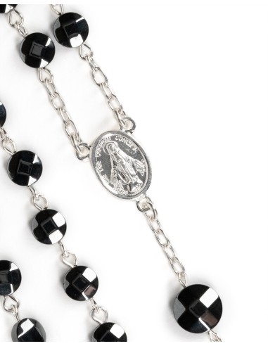 Flat Ematite Beads Sterling Silver Rosary | Vatican Gift