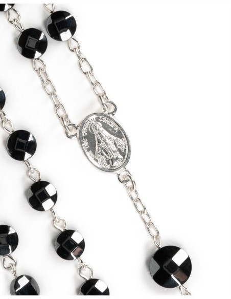 Flat Ematite Beads Sterling Silver Rosary | Vatican Gift
