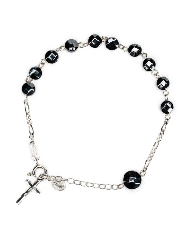 Flat Ematite Beads Sterling Silver Rosary Set | Vatican Gift