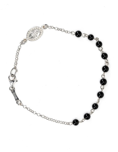 Black Beads Sterling Silver Bracelet | Vatican Gift Black Beads Sterling Silver Bracelet | Vatican Gift