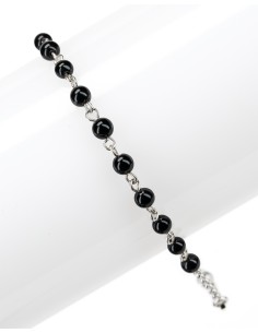 Black Beads Sterling Silver Bracelet | Vatican Gift 2