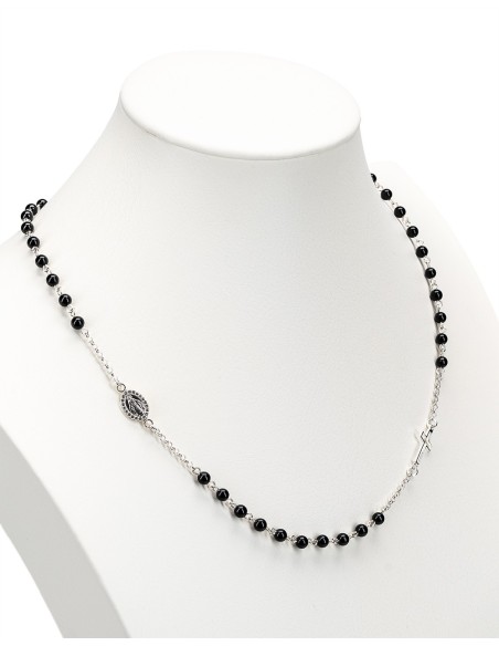 Black Onyx Sterling Silver Necklace Bracelet Set | Vatican Gift