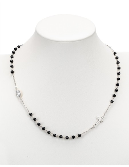 Black Onyx Sterling Silver Necklace Bracelet Set | Vatican Gift