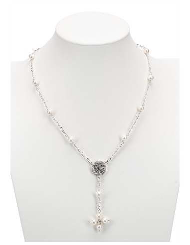 Pearls Sterling Silver Rosary Necklace | Vatican Gift