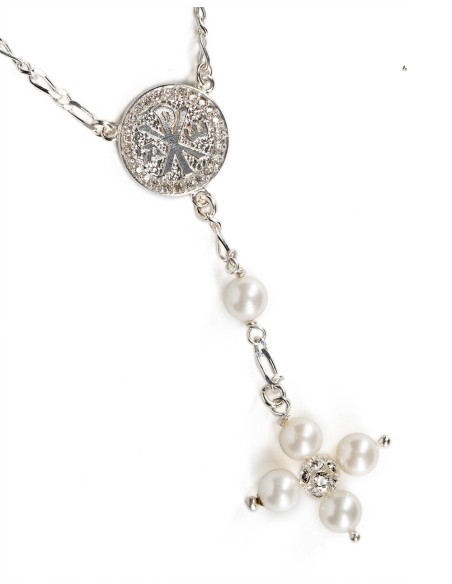 Pearls Sterling Silver Rosary Necklace | Vatican Gift