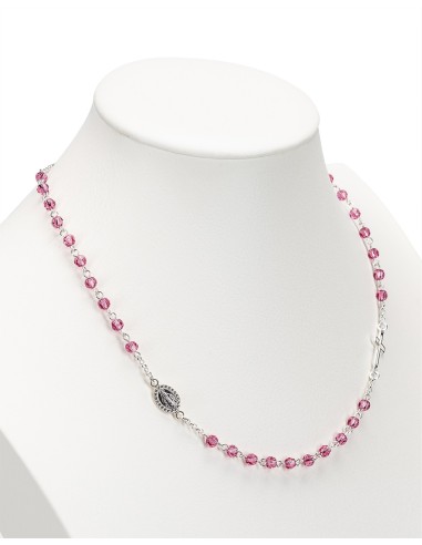 Pink Crystal Sterling Silver Necklace | Vatican Gift