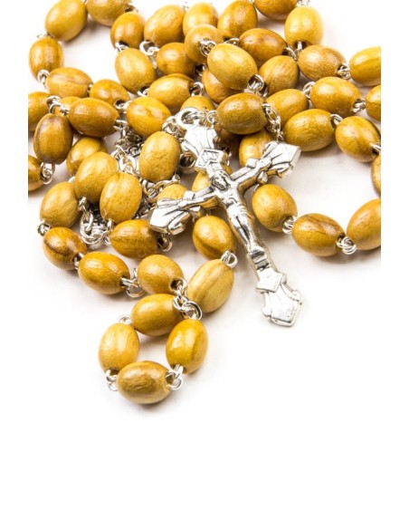 Ulive wood Rosary with metal Crucifix