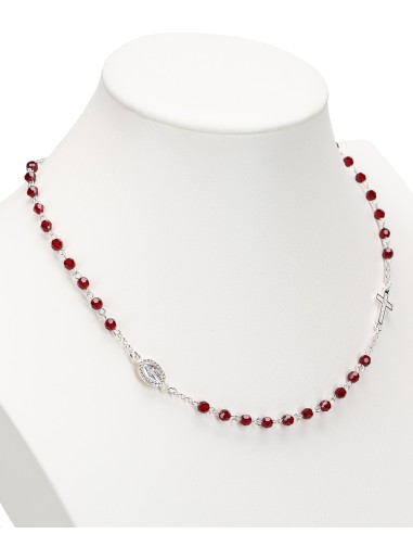 Red Crystal Sterling Silver Necklace | Vatican Gift